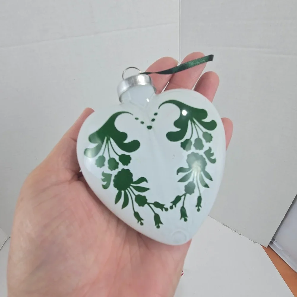 Lot of 11 IKEA KOTTE VINTERFEST Heart Glass Christmas Ornaments Scandinavian 3